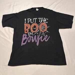 Halloween Spooky Joke T Shirt Adult I Put The Boo In Boujie Sz Large